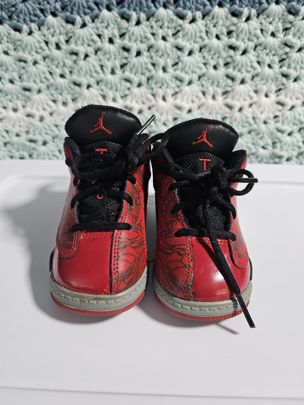 Jordan Kids Red and Black Basketball Sneakers